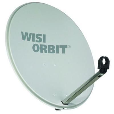 WISI 75606 OA36G Orbit Line satellietantenne (RAL 7035) – 60 cm reflector met 40 mm LNB-houder, feedarm en mastklemmen – montagetoebehoren lichtgrijs