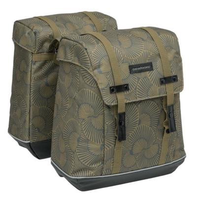 New Looxs fietstas dubbel Alba 34 liter bruin/zwart