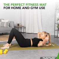 Tunturi NBR Yogamat met Draagtas | Fitness mat Extra dik & zacht | Anti slip | 180x60x1.5cm | Incl Trainingsapp | Legergroen - thumbnail