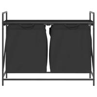 Wasmand 2 vakken met plank zwart eikenkleurig - thumbnail