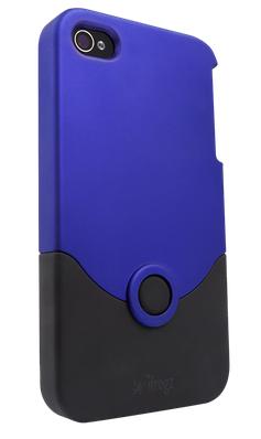 iFrogz iPhone 4 Luxe Originele Hoes Blauw-Zwart Polycarbonaat 2 Schaal Fluweelkleurig Gevoel Metallic Effecten Intensieve Kleur