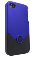 iFrogz iPhone 4 Luxe Originele Hoes Blauw-Zwart Polycarbonaat 2 Schaal Fluweelkleurig Gevoel Metallic Effecten Intensieve Kleur - thumbnail