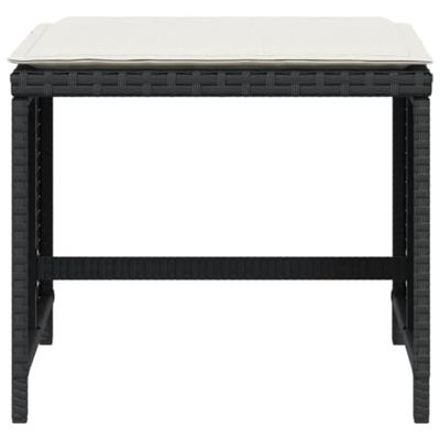 Tuinkrukken 4 st met kussens 41x41x36 cm poly rattan zwart