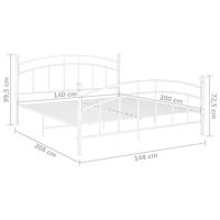 Bedframe metaal wit 140x200 cm - thumbnail