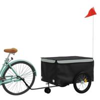 Fietstrailer 45 kg ijzer zwart en grijs - thumbnail