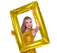 Gouden Folieballon Fotolijst (85x60cm) - thumbnail