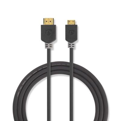 Nedis High Speed HDMI-kabel met Ethernet HDMI-connector - mini-connector 2,0 m Antraciet