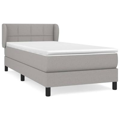 Boxspring met matras stof lichtgrijs 140x190 cm