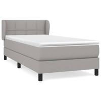 Boxspring met matras stof lichtgrijs 140x190 cm - thumbnail