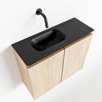 MONDIAZ TURE 60cm toiletmeubel washed oak. EDEN wastafel urban links geen kraangat - thumbnail