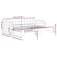 Slaapbank met onderschuifbed 80x200 cm fluweel roze - thumbnail