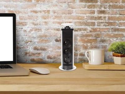 Pop-up stekkerblok met 3 stopcontacten penaarde Velleman - Velleman