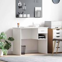 Bureau met lade met plank Wit 90 x 49.5 x 75 cm Bewerkt hout - thumbnail