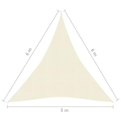 Zonnezeil 160 g/m 5x6x6 m HDPE crmekleurig