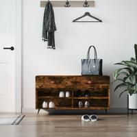 VidaXL Schoenenbank 102x35x55 cm bewerkt hout gerookt eikenkleurig - thumbnail