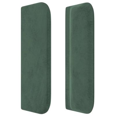 Hoofdbord met randen 147x16x118/128 cm fluweel donkergroen