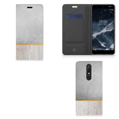 Nokia 5.1 (2018) Book | Wallet Case | Wood Concrete Nokia 5.1 (2018) Book | Wallet Case | Wood Concrete