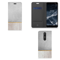 Nokia 5.1 (2018) Book | Wallet Case | Wood Concrete - thumbnail