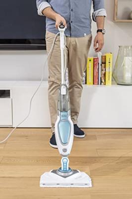 BLACK & DECKER FSM1630-QS - Deltahead stoommop - 1600 W - 4 accessoires - Wit/Blauw - thumbnail