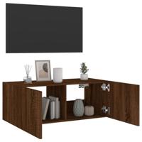 Tv-wandmeubel met LED-verlichting 80x35x31 cm bruineikenkleurig - thumbnail