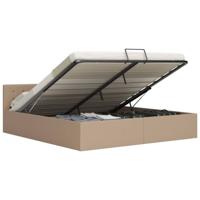 Bedframe met opslag hydraulisch kunstleer cappuccino 180x200 cm - thumbnail