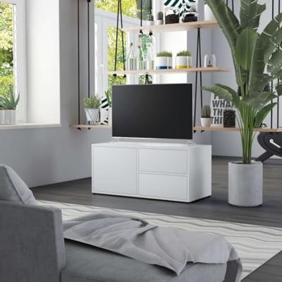 Tv-meubel 80x34x36 cm bewerkt hout wit