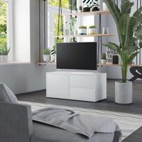 Tv-meubel 80x34x36 cm bewerkt hout wit - thumbnail