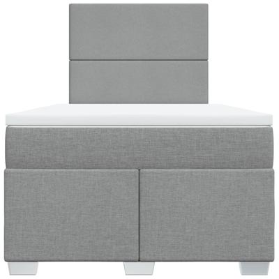 Boxspring met matras stof lichtgrijs 120x200 cm