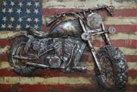 Schilderij - Metaalschilderij - Amerikaanse motorfiets, 60x40cm - thumbnail