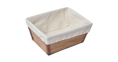 Mooie Rechthoekig Bamboe Mandje - Chique uitstraling voor de ontbijttafel - Broodmandje - Bamboe - Met Linnen Binnenzak - 21x16x11cm