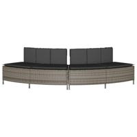 VidaXL Hottub-bankjes met kussens 2 st poly rattan grijs - thumbnail
