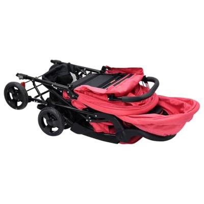 VidaXL Tweelingkinderwagen tandem staal rood
