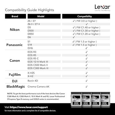 Lexar Pro Silver 256GB CFexpress Type B - R1750/W1300 MB/s