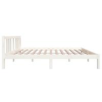 Bedframe massief hout wit 140x200 cm - thumbnail