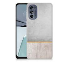 Motorola Moto G62 5G | Bumper Hoesje | Wood Concrete - thumbnail