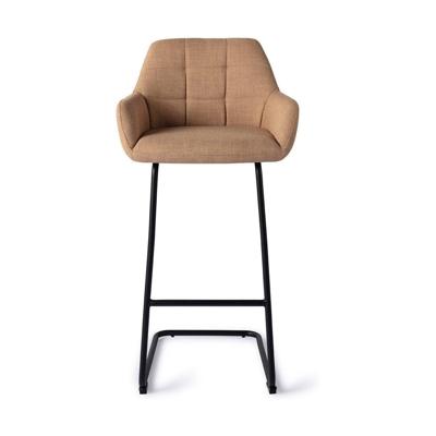 Jesper Home Barkruk 'Noto' Arch Black, kleur Toasted Toffee (zithoogte 75cm)