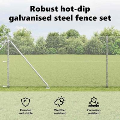 VidaXL Afrasteringspaal zilver 10 x 1,4 m (13 mm gaas) staal VidaXL Afrasteringspaal zilver 10 x 1,4 m (13 mm gaas) staal