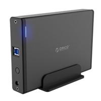 ORICO 7688U3 vertikale externe Aluminium harde schijf behuizing voor 3.5 inch SATA HDD (zwart) - thumbnail