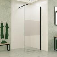 Mueller Slimline inloopdouche 90cm schaamband anti-kalk inclusief mat zwart profiel & stang - thumbnail