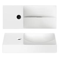 Clou Vale keramiek fontein 45x19x7cm kraangat links wit mat CL/03.02162.01.L - thumbnail