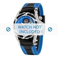 Festina horlogeband F16272-6 Leder Zwart 22mm + blauw stiksel - thumbnail