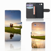 Sony Xperia Z3 Compact Telefoonhoesje met Pasjes Koe - thumbnail