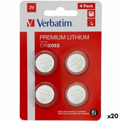 Batterijen Verbatim CR2032 4 Onderdelen 20 Stuks 3V