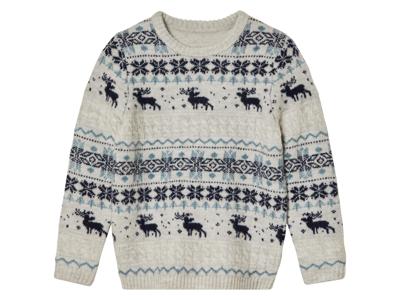 lupilu Kinder kersttrui (122/128, Beige/blauw)