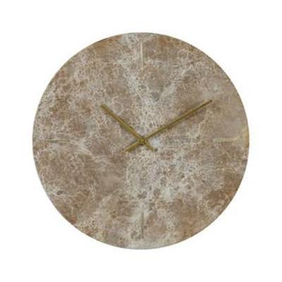 Light & Living Klok 'Moreno' 43cm, Marmer, kleur Bruin