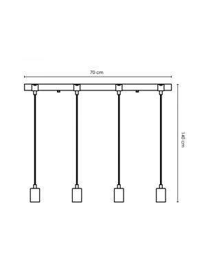 Home sweet home hanglamp Denton 4L hout / burned metal