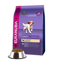 Eukanuba - Kroketten rijk aan lam en rijst voor puppy's van grote rassen - Gevoelige spijsvertering - DHA en calcium - Bevordert de groei, Lam & Rijst 12 kg - thumbnail