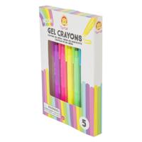 Selecta Neon gel krijtjes, 5st. - thumbnail