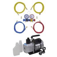 VidaXL Vacuümpomp 50 l/min met 4-voudige manometerset - thumbnail