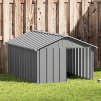VidaXL Hondenhok 116,5x153x81,5 cm gegalvaniseerd staal grijs - thumbnail